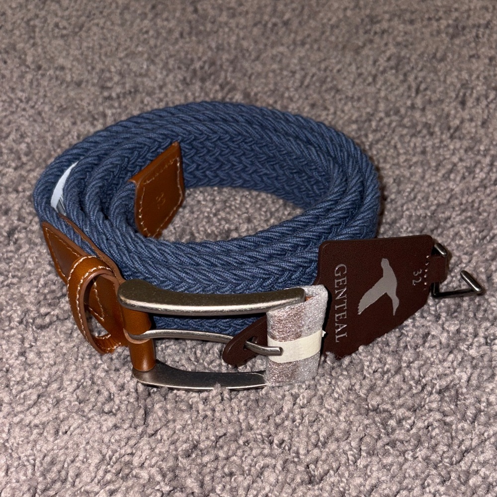 New Genteal Navy Braided Belt Size 32